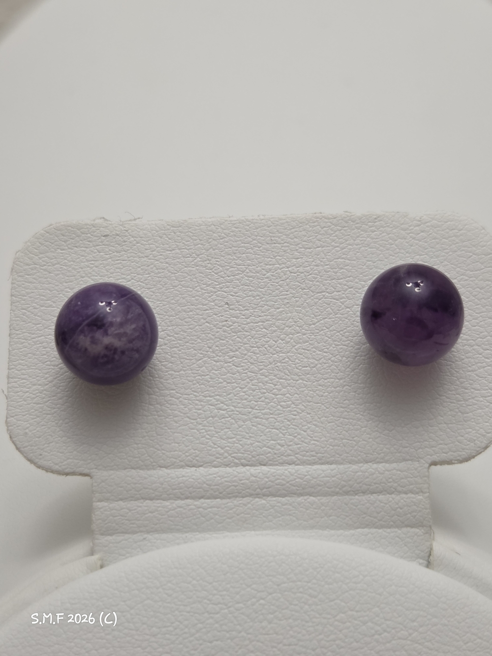 D'Joy Bi-Color Amethyst Stud Earrings in Rhodium Over Sterling Silver